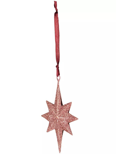 Pink Glitter Star Decoration