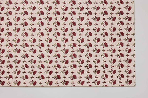 Block Printed Wrapping Paper Sheets - Ditsy Floral Scarlet