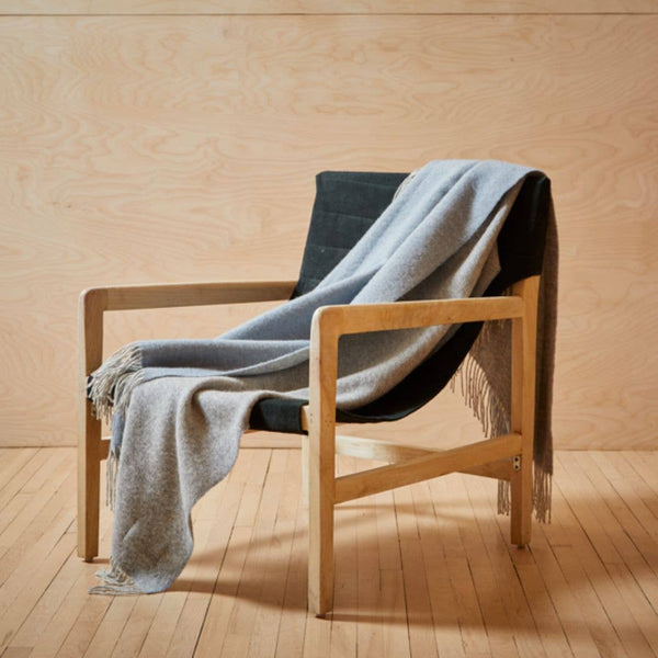 Blue Mist Dartmoor Reversible Pure New Wool Throw