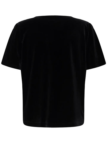 Black Cowl Neck Velvet Top by B Young