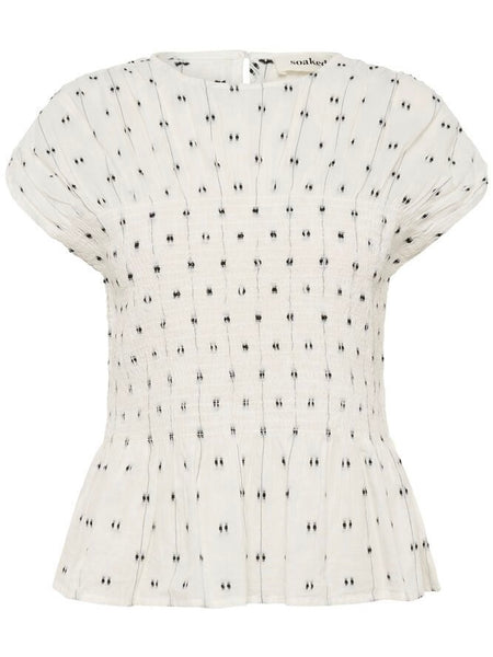Ruched Dobby Dots Blouse By Soaked