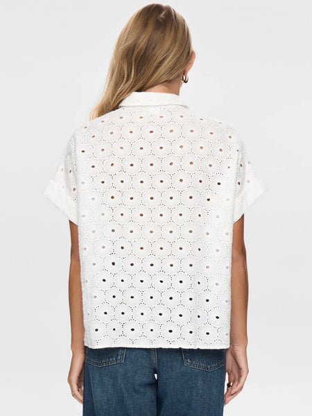White Embroidery Anglaise Blouse by Numph