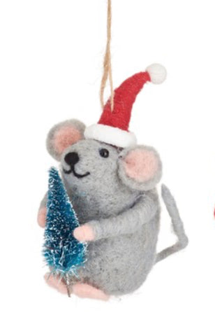 Festive Gifting Mouse Hanging Christmas Decoration