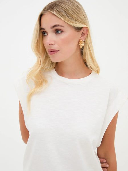 White Sleeveless Cotton Top By Fika
