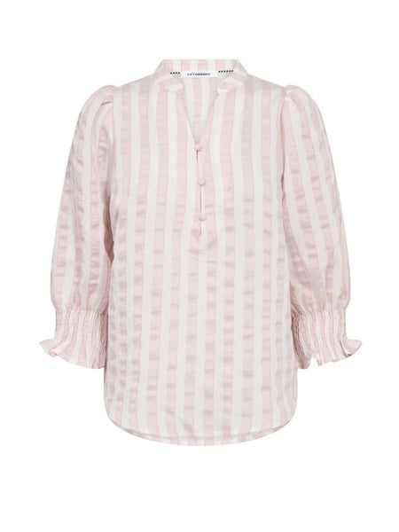 Rose Stripe Smocked Cuff Blouse by Co’ Couture