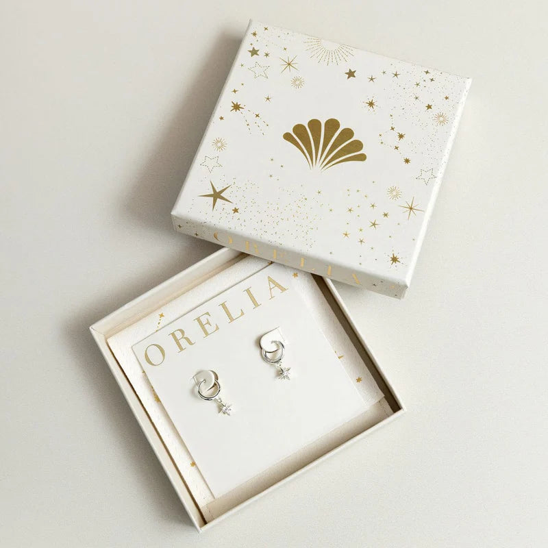 Silver Starburst Earrings Gift Box by Orelia