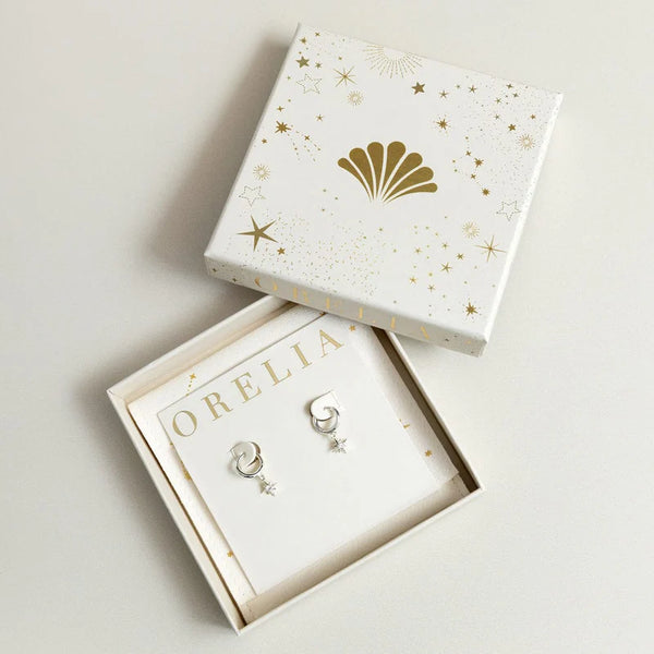 Silver Starburst Earrings Gift Box by Orelia