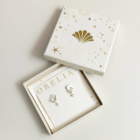 Silver Starburst Earrings Gift Box by Orelia