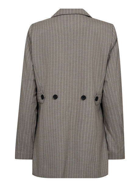 Mink Pinstriped Fitted Blazer by Co Couture