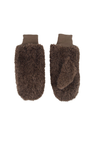 Chocolate Faux Fur Mittens