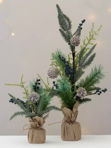 Faux Blueberry & Fircone Decoration