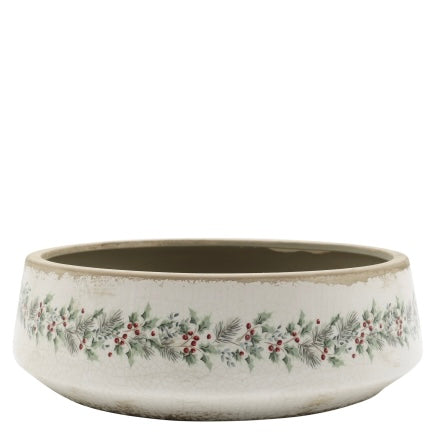 Antique Christmas Holly Bowl
