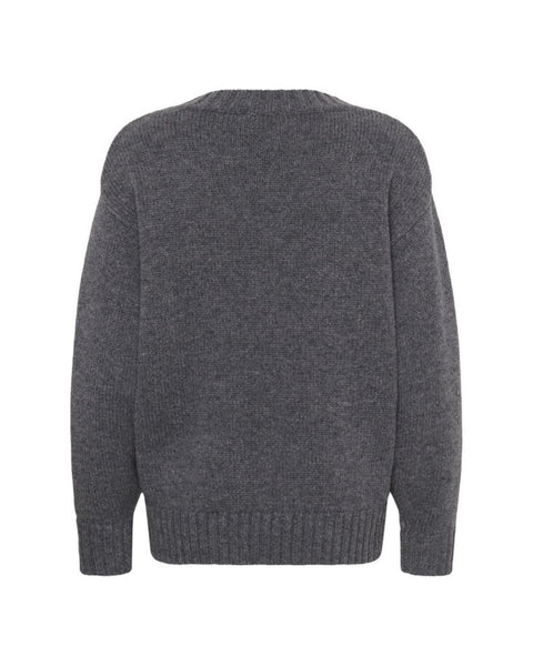 Slate Chunky V Neck Jumper by Soaked