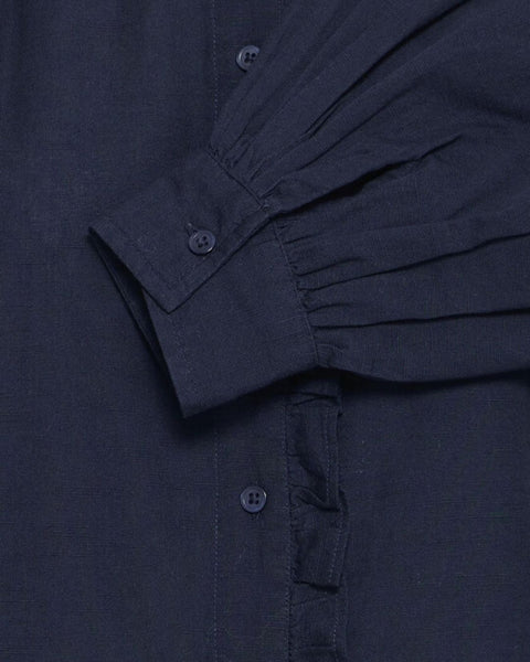 Midnight Smock Cotton Blouse by Ichi
