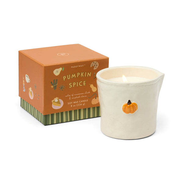 Pumpkin Embossed Ceramic Candle - Pumpkin Spice