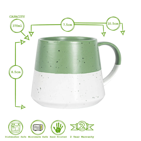 Sage Green Block Flecked Stoneware Mug
