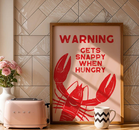 Snappy When Hungry Kitchen Print: A3