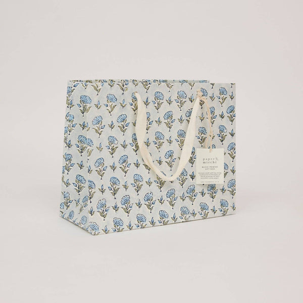 Blue Block Printed Gift Bags (Medium)