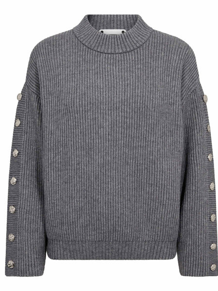 Charcoal Button Sleeve Knit by Co Couture