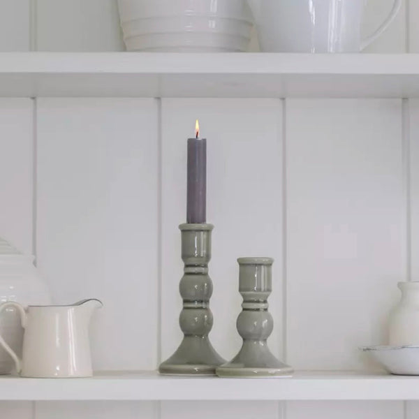 Sage Candle Holder Crackle Small