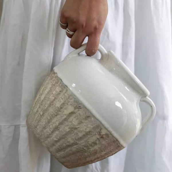 Vase With Handles White Small