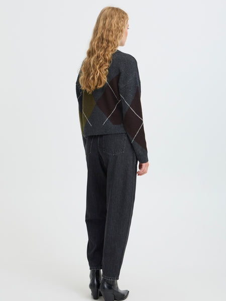 Charcoal Argyle Cardigan by B.Young