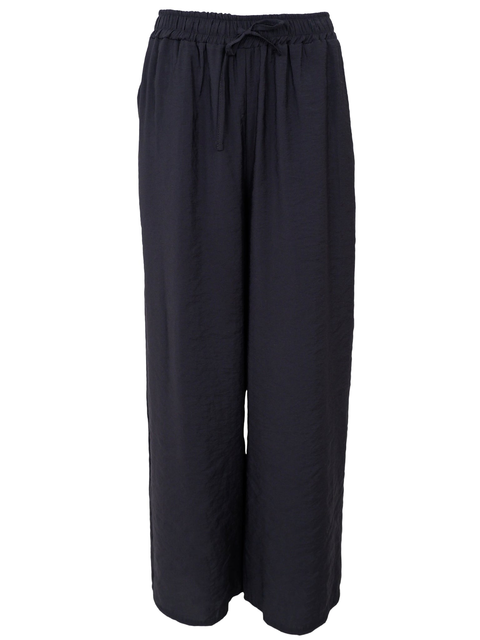 Black Wide Leg Trousers by Black Colour