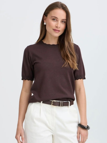 Chocolate Lurex Knit Top by B.Young