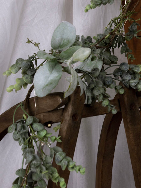 LED Winter Garland With Eucalyptus And Lambs Ear