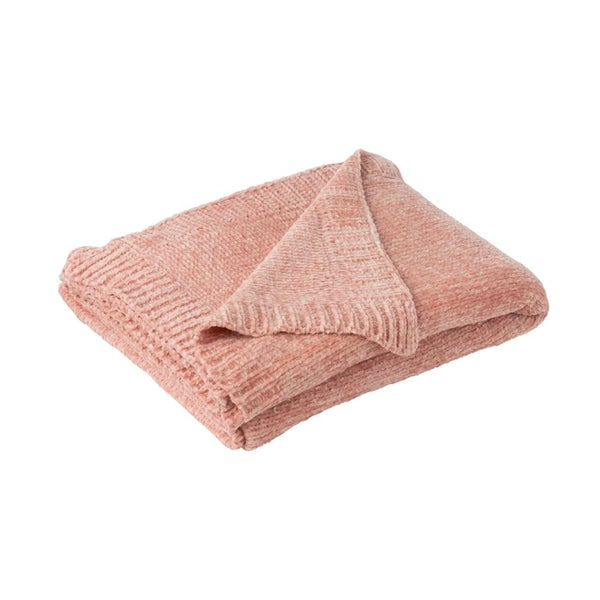 Rose Pink Chenille Blanket