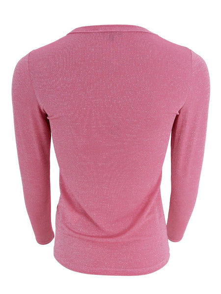 Pink Lurex Tee by Black Colour