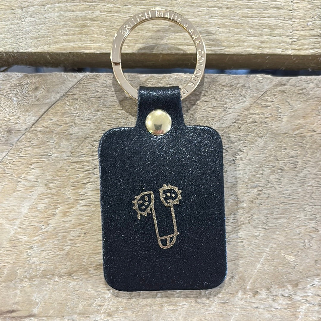 Key Fob in Black Leather By Ark Colour Design
