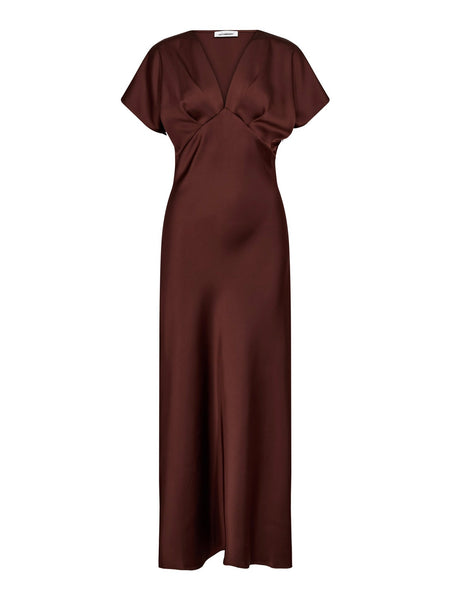 Chocolate Satin Bodice Dress by Co'Couture