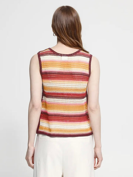 Stripe Crochet Waistcoat  by Ichi
