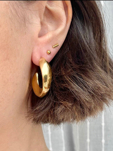 Gold Everyday Statement Hoops by Little Nell