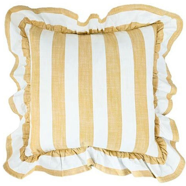 Honeydew Wide Stripe Square Cushion