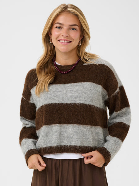 Chocolate Stripe Soft Jumper By Saint Tropez