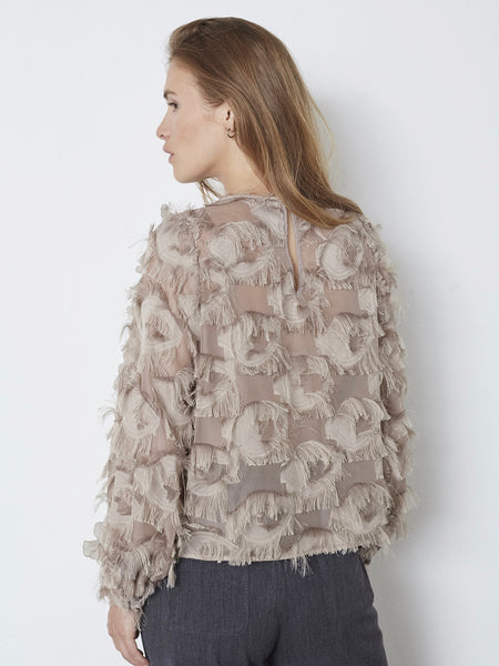 Nude Appliqué Detail Shirt by Co’Couture