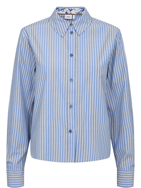 Hydrangea Blue Striped Boxy Shirt By Nümph