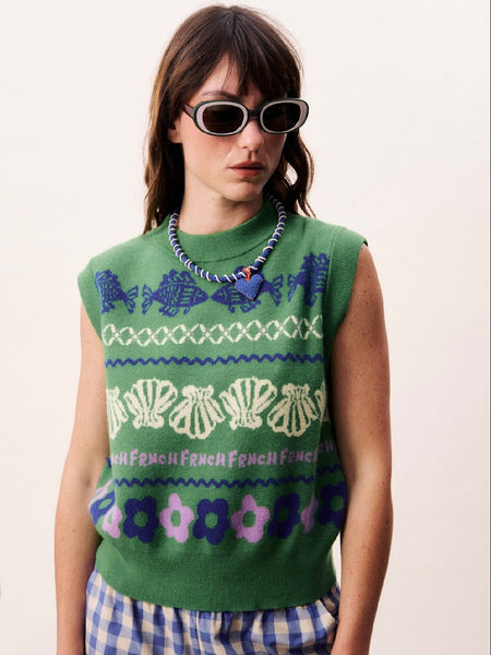 Green Knitted Tank Top by Frnch