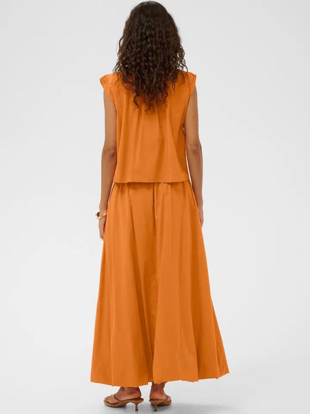 Orange Balloon Hem Skirt By Soaked
