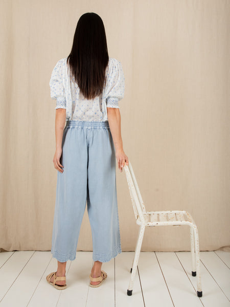 Ice Blue Denim Aide Cropped Jean by Bonte