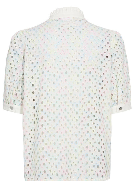 Rainbow Embroidery Anglaise Blouse by Numph
