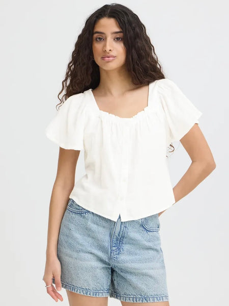 Off White Cheesecloth Blouse by Ichi