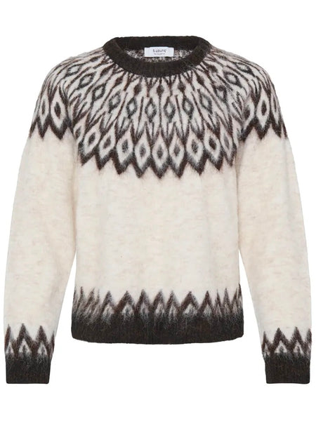 Chocolate Fair Isle Jumper by B.Young