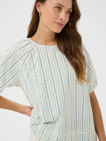 Blue Floral Boxy Blouse By Saint Tropez