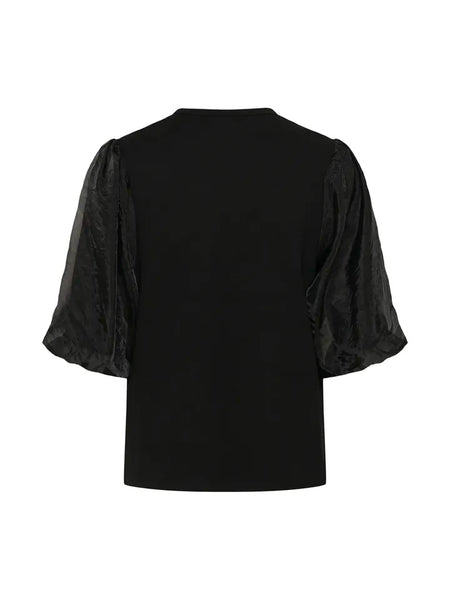 Black Georgette Sleeve Top By Soaked