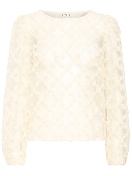 Cream Georgette Blouse By ICHI