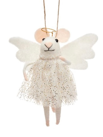 Angel Mouse Felt Hanging Christmas Decoration