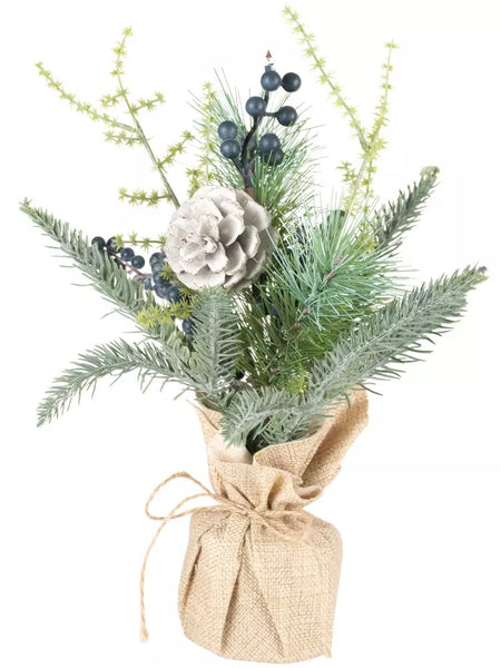 Faux Blueberry & Fircone Decoration